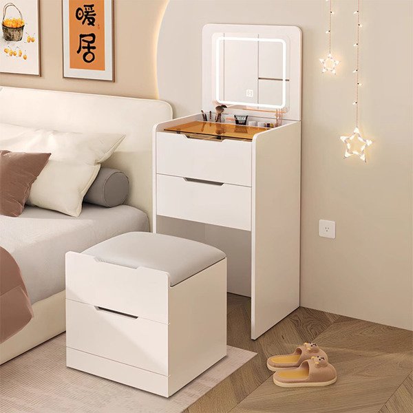 113365b7-7e4b-4e2d-a272-b676d0c140bc.jpg 3 In 1 Dressing Table With Flip Mirror And Light - Image 1