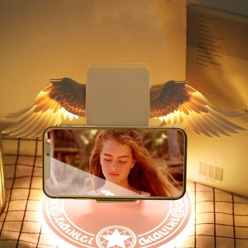 1616120047959.jpg Universal Colorful LED Angel Wings Qi Wireless Charger Charge Dock For Mobile Phone Fast Charger - Image 1