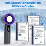 One Hundred Speed Handheld Fan With Ice Cooler High Speed Turbo Fan 3000mAh - Image 4