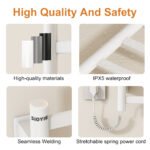 SIOYIE Towel Warmer Bathroom Wall Mounted 6 Bars Electric Towel Drying - Image 5