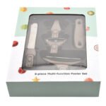 Stainless Steel Cutter Set Three Piece Set Wheat Straw - Image 3