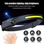 COB LED Induction Riding Headlamp Flashlight USB