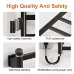 SIOYIE Towel Warmer Bathroom Wall Mounted 6 Bars Electric Towel Drying - Image 2