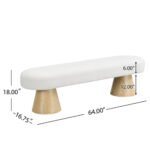 Dining Bench For Dining Room, Upholstered Bedroom End Of Bed Entryway Bench - Image 3