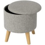 Round Ottoman Stool With Storage - Image 4