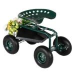 Deep Green Short Handle Garden Seat Car - Image 2