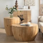 Vintage Style Bucket Shaped Coffee Table Set For Office