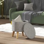 Round Ottoman Stool With Storage