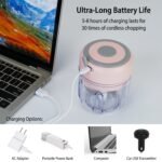 Mini Electric Garlic Chopper 8.45OZ Cordless - Image 7