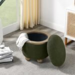 Round Storage Stool, Storage Stool With Storage Space And Cushioned Seat - Image 2