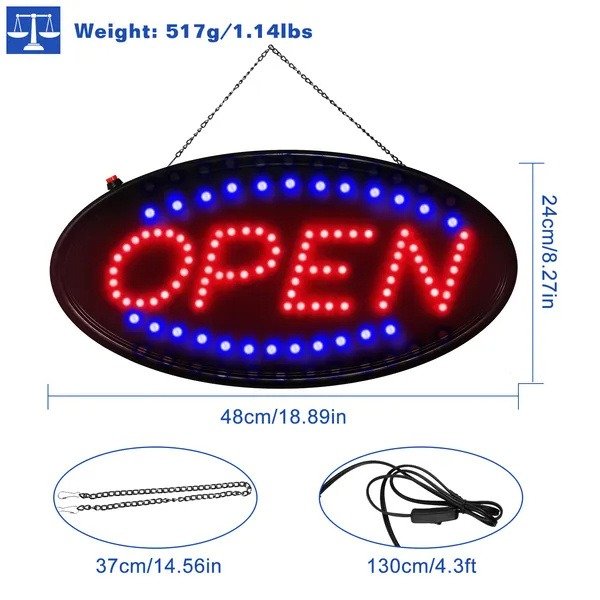 7b2e2450-4167-4fff-b1b6-0d2e30ed7134.jpg Ultra Bright LED Neon Open Sign Normal Lighting Store Business Sign Animated Motion - Image 1