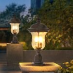 Vintage Outdoor Light Pole Lights, Waterproof Garden Patio Lights, Walkway - Image 2