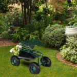 Deep Green Short Handle Garden Seat Car - Image 10