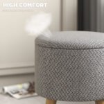 Round Ottoman Stool With Storage - Image 3