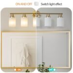 5 Lamps Gold Bathroom Vanity Lamp, Frosted Glass Shade - Image 3