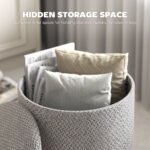 Round Ottoman Stool With Storage - Image 5