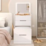 3 In 1 Dressing Table With Flip Mirror And Light - Image 5