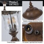Vintage Outdoor Light Pole Lights, Waterproof Garden Patio Lights, Walkway - Image 7