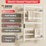 SIOYIE Towel Warmer Bathroom Wall Mounted 6 Bars Electric Towel Drying