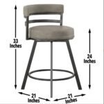 Gene - Swivel Counter Stool - Dark Gray - Image 3
